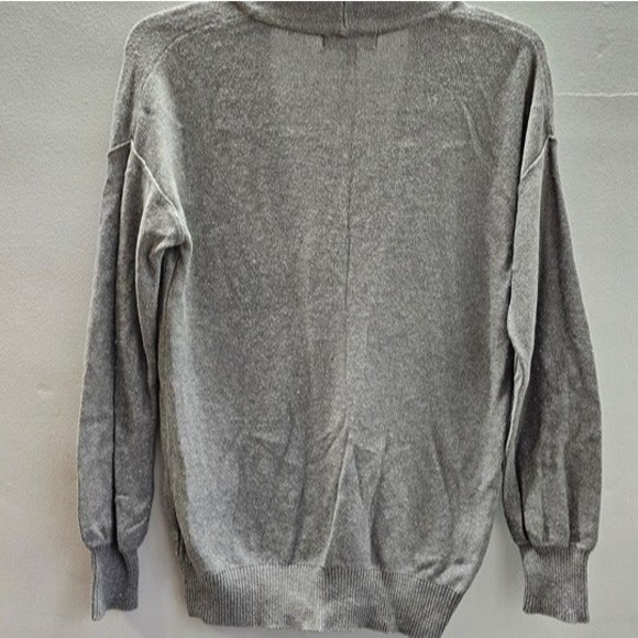 Philosophy Grey Knit Wool Blend Deep V-Neck Button-Front Cardigan, Size Large - Picture 7 of 7